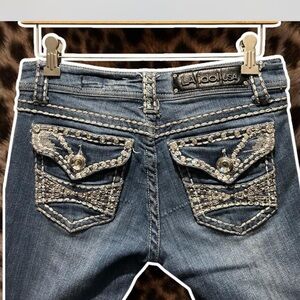L.A. idol Women's Denim Jeans with Silver Accents